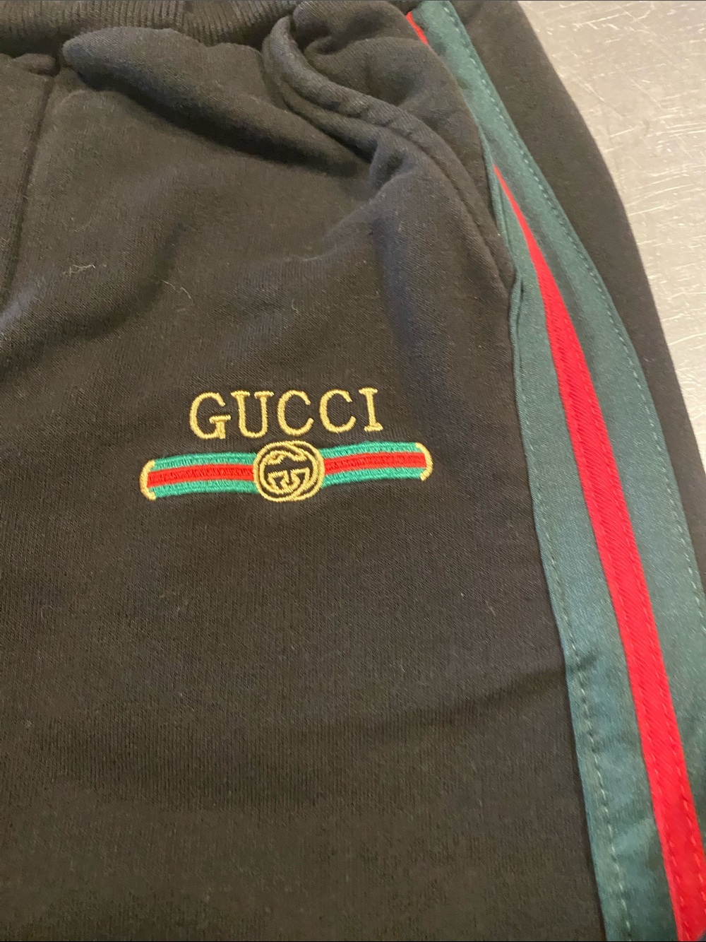 Gucci Black Joggers with Red and Green Stripes Size S - Picture 4 of 5